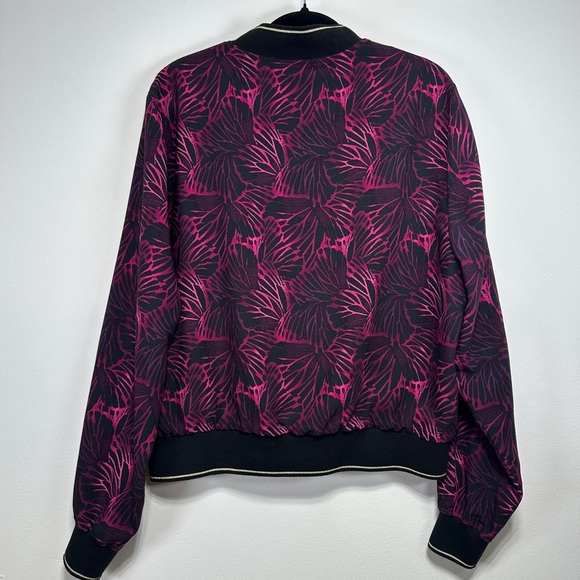 Melanie Lyne | Black and Pink Bomber Jacket with Ribbed Details - Picture 6 of 6